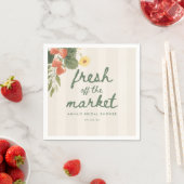 Moderne Florale Frisch vom Markt Brautparty Serviette (Beispiel)