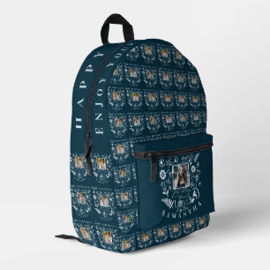 Moderne florale Geburtstags-Typografie-Foto-Doodle Bedruckter Rucksack