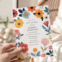 Moderne florale geschlechtsneutrale Babyparty
