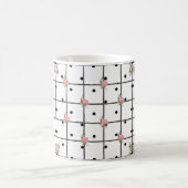 Moderne florale Gitter-Rosen-Designs Kaffeetasse (Mittel)