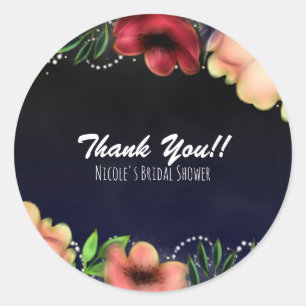 Moderne Florale Glow Chic-Abendparty-Geschenke Runder Aufkleber