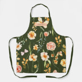 Moderne florale Green Grace Chic Trendy Schürze (Vorderseite)