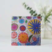 Moderne florale Grußkarte (Stehend Vorderseite)