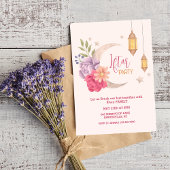 Moderne, florale Halbmond Iftar-Party Einladung