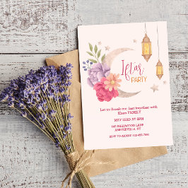 Moderne, florale Halbmond Iftar-Party Einladung