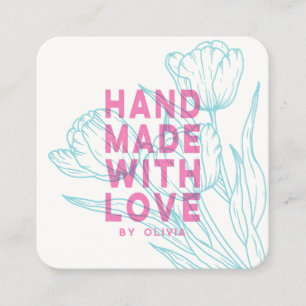 Moderne Florale Handarbeit Mit Liebe Kleines Unter Quadratische Visitenkarte