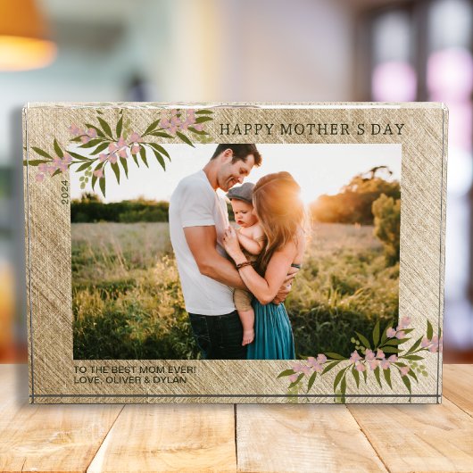 Moderne florale Happy Mother's Day Elegante Junge  Fotoblock