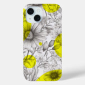 Moderne florale, hellgelbe Retro-Kreise zeichnend Case-Mate iPhone Hülle (Rückseite)