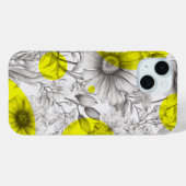 Moderne florale, hellgelbe Retro-Kreise zeichnend Case-Mate iPhone Hülle (Rückseite (Horizontal))