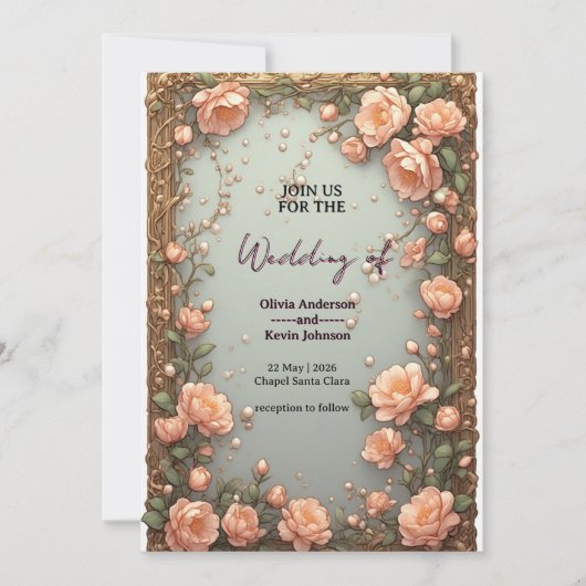 🌸 Moderne Florale Hochzeitsinfo Gestaltung 🌸 Einladung (Vorderseite)