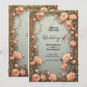🌸 Moderne Florale Hochzeitsinfo Gestaltung 🌸 Einladung (Vorne/Hinten)