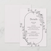 Moderne florale Hochzeitskarte Begleitkarte (Vorne/Hinten)