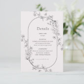 Moderne florale Hochzeitskarte Begleitkarte (Stehend Vorderseite)