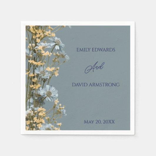 Moderne Florale Hochzeitsservietten Serviette (Vorderseite)