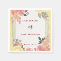 Moderne florale Hochzeitsservietten