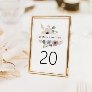 Moderne Florale Hochzeitstisch-Nummer