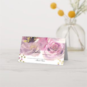 Moderne Florale Hochzeitstischsitzordnung in Rosa Platzkarte