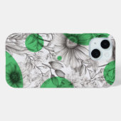 Moderne florale, kelgrün zeichnend Retro-Kreise Case-Mate iPhone Hülle (Rückseite (Horizontal))