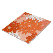 Moderne florale Kimono Print, Coral Orange on Peac Fliese (Seite)