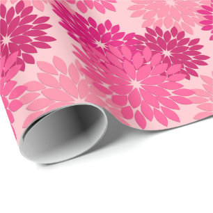 Moderne florale Kimono Print, Coral Pink Geschenkpapier
