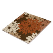 Moderne florale Kimono Print, Dunkelbraun und Tan Fliese (Seite)