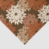 Moderne florale Kimono Print, Dunkelbraun und Tan Seidenpapier (Ausschnitt)