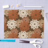 Moderne florale Kimono Print, Dunkelbraun und Tan Seidenpapier (Handwerk)