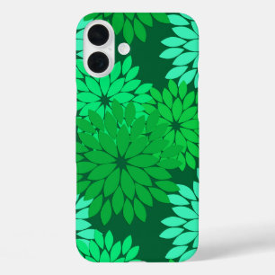 Moderne florale Kimono Print, Emerald und Jade Gre iPhone 16 Plus Hülle