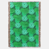 Moderne florale Kimono Print, Emerald und Jade Gre Decke (Vorderseite Vertikal)