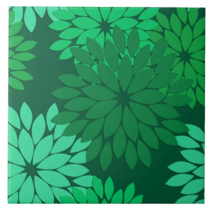 Moderne florale Kimono Print, Emerald und Jade Gre Fliese