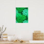 Moderne florale Kimono Print, Emerald und Jade Gre Poster (Küche)