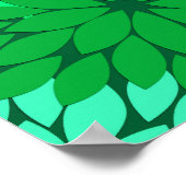 Moderne florale Kimono Print, Emerald und Jade Gre Poster (Ecke)