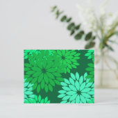 Moderne florale Kimono Print, Emerald und Jade Gre Postkarte (Stehend Vorderseite)