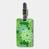 Moderne florale Kimono Print, Limettengrün Gepäckanhänger (Vorderseite vertikal)