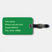 Moderne florale Kimono Print, Limettengrün Gepäckanhänger (Rückseite horizontal)