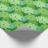 Moderne florale Kimono Print, Limettengrün Geschenkpapier (Ecke)