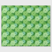 Moderne florale Kimono Print, Limettengrün Geschenkpapier (Flach)