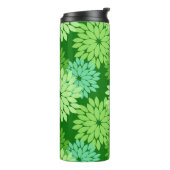 Moderne florale Kimono Print, Limettengrün Thermosbecher (Nach links gedreht)