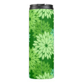 Moderne florale Kimono Print, Limettengrün Thermosbecher (Rückseite)