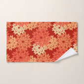 Moderne florale Kimono Print, Mandarin Orange Badhandtuch Set (Handtuch)