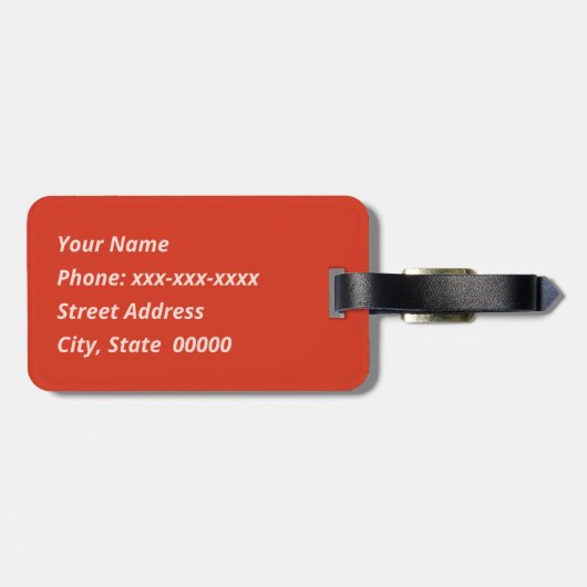 Moderne florale Kimono Print, Mandarin Orange Gepäckanhänger (Rückseite horizontal)