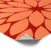 Moderne florale Kimono Print, Mandarin Orange Poster (Ecke)