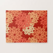 Moderne florale Kimono Print, Mandarin Orange Puzzle (Horizontal)