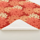 Moderne florale Kimono Print, Mandarin Orange Sherpadecke (3/4)