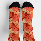 Moderne florale Kimono Print, Mandarin Orange Socken (Oben)