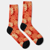 Moderne florale Kimono Print, Mandarin Orange Socken (Rechts)