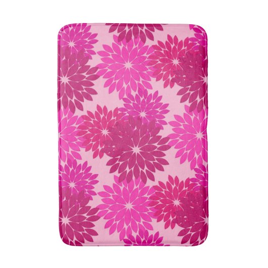 Moderne florale Kimono Print, Rosa, Fuchsia und We Badematte (Vorderseite Vertikal)