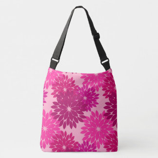 Moderne florale Kimono Print, Rosa, Fuchsia und We Tragetaschen Mit Langen Trägern