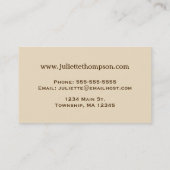 Moderne florale Kimono Print, Schokolade Brown & T Visitenkarte (Rückseite)