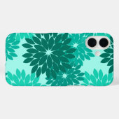 Moderne florale Kimono Print, Türkis, Aquamarin &  Case-Mate iPhone Hülle (Rückseite (Horizontal))